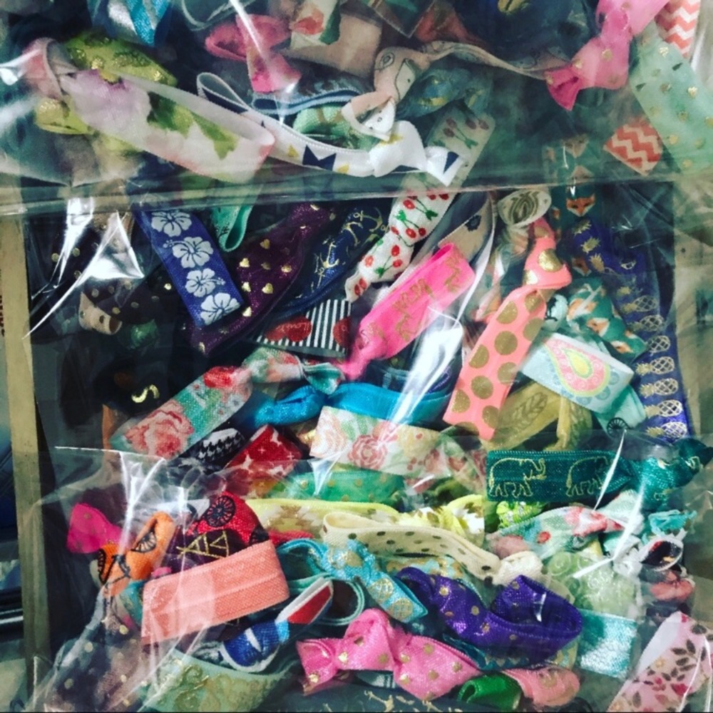 Hair ties 50 creaseless foe hair tie bracelets